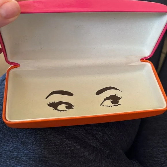 Kate Spade New York Pink/Orange Glasses Case GUC - Picture 4 of 4